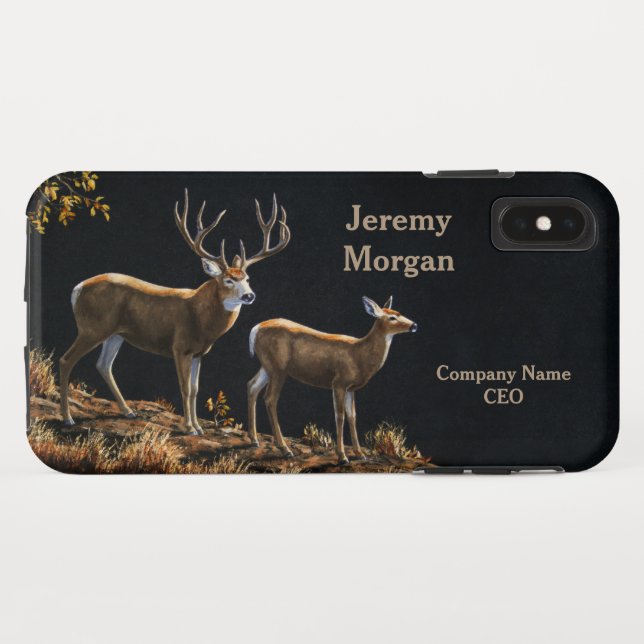 Mule Deer Buck & Doe Personalised Case-Mate iPhone Case (Back (Horizontal))
