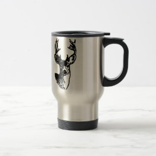 Mule Deer Buck (line art) Travel Mug