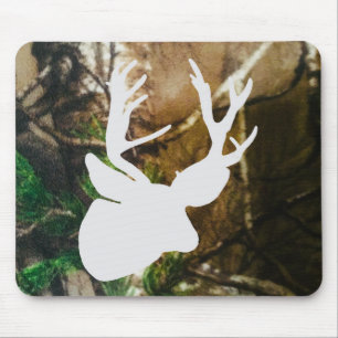 Mule Deer Buck on Camo Background Mouse Pad