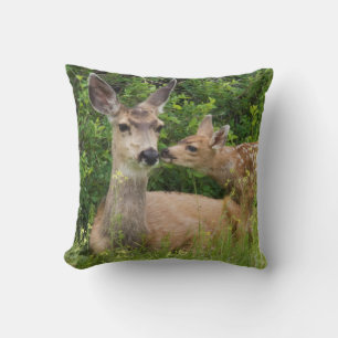 Mule Deer Doe with Fawn Cushion
