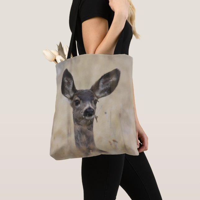Mule Deer Fawn Tote Bag (Close Up)