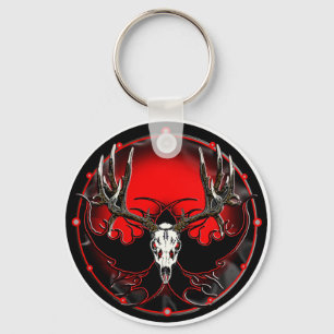 Mule deer ,flames key ring