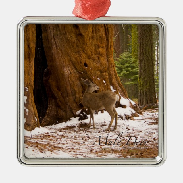 Mule Deer Metal Tree Decoration (Front)