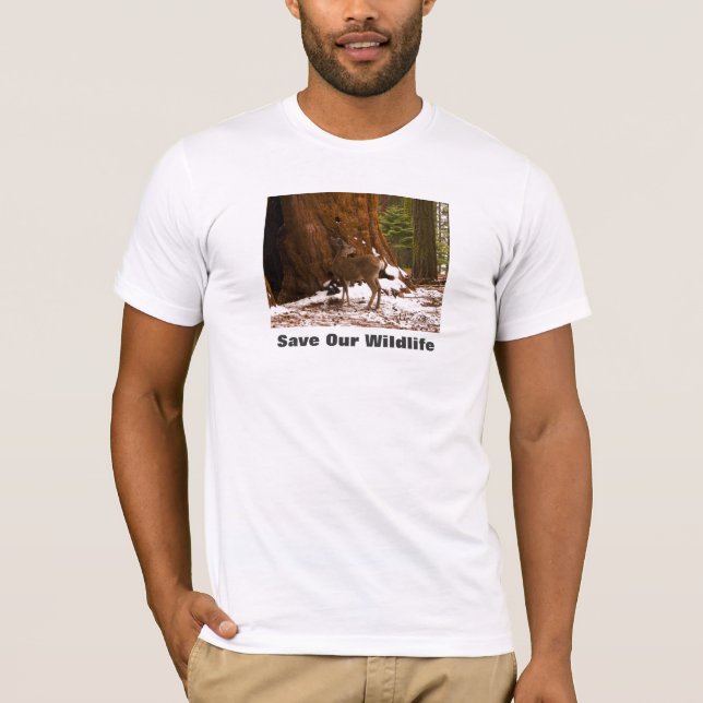 Mule Deer Save Our Wildlife T-Shirt (Front)