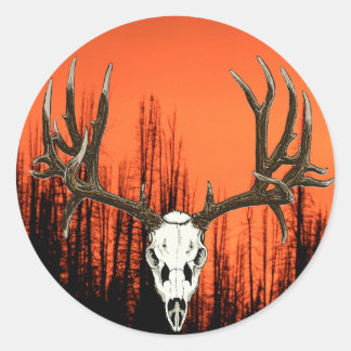Mule Deer skull Classic Round Sticker