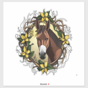 Mule Surrounded By A Wreath Of Yellow jessamine 