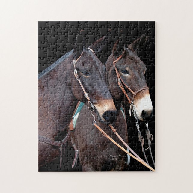 Mule Twosome Jigsaw Puzzle (Vertical)