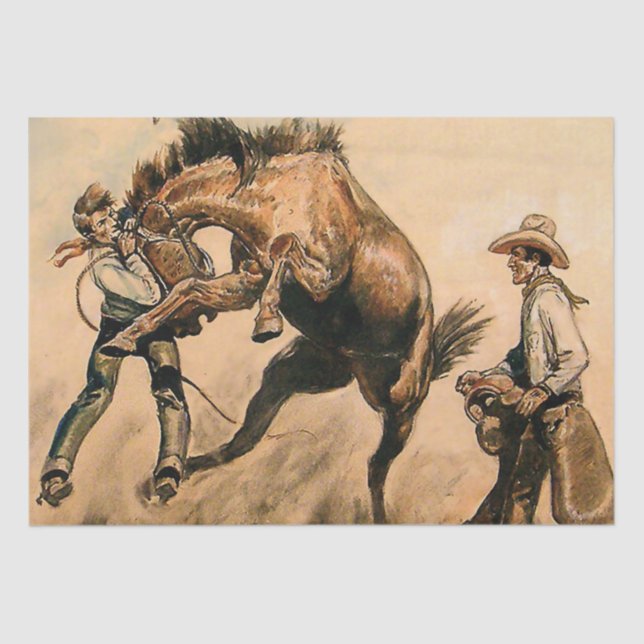 “Mule” Western Art by Will James Tissue Paper (Front)