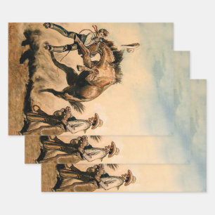 “Mule” Western Art by Will James Wrapping Paper Sheet