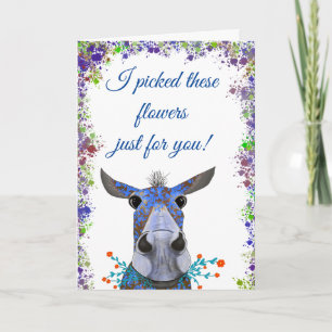 Mule with Flowers for Mother's Day Card
