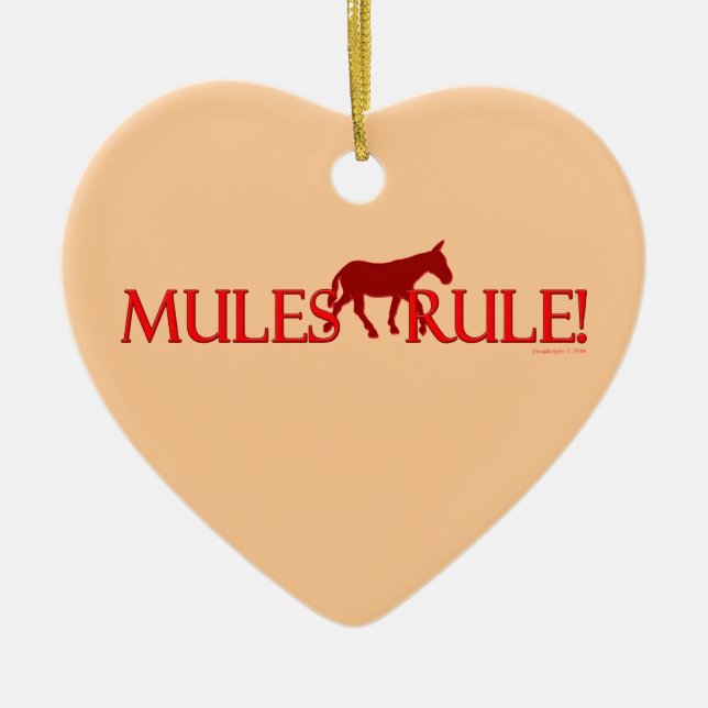 Mules Rule Silhouette Keepsake Ceramic Ornament (Front)