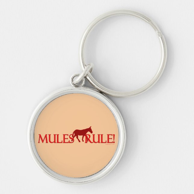 Mules Rule Silhouette Key Ring (Front)