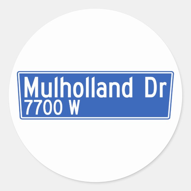 Mulholland Drive, Los Angeles, CA Street Sign Classic Round Sticker (Front)