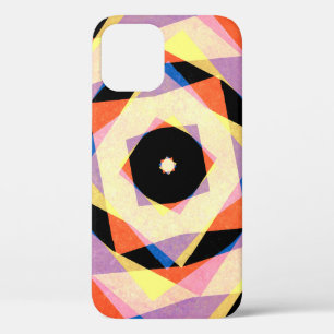 Mulicoloured striped diamond shapes backgroundjagg iPhone 12 case