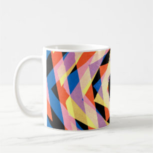 Mulicoloured striped diamond shapes backgroundjagg coffee mug