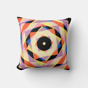 Mulicoloured striped diamond shapes backgroundjagg cushion