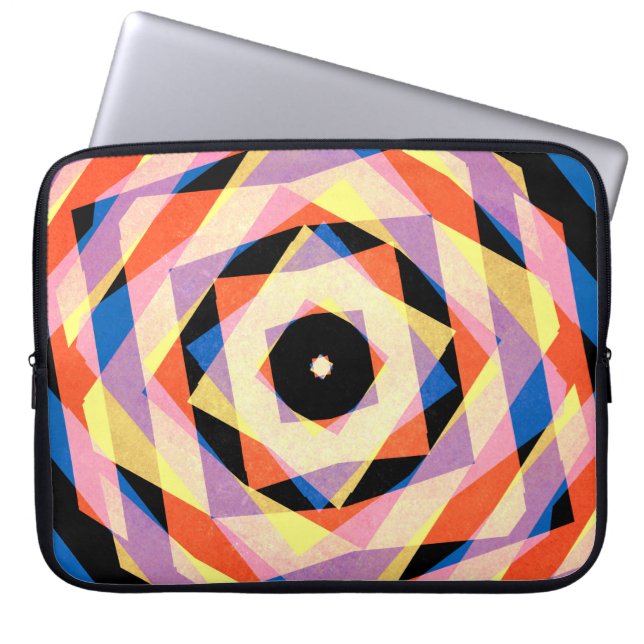 Mulicoloured striped diamond shapes backgroundjagg laptop sleeve (Front)