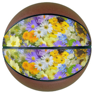 MULITCOLORED FLORAL BACKGROUND PATTERN BASKETBALL
