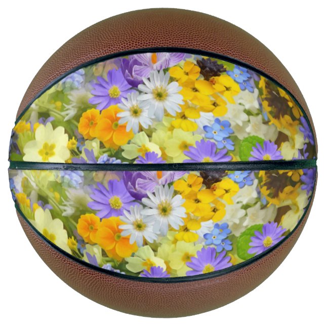 MULITCOLORED FLORAL BACKGROUND PATTERN BASKETBALL (Front)