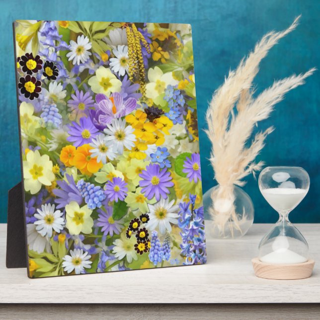 MULITCOLORED FLORAL BACKGROUND PATTERN PLAQUE (Side)