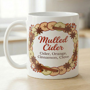 Mulled Cider Wreath Cozy Holiday Recipe Coffee Mug