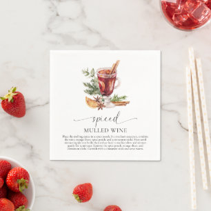 Mulled Wine Recipe Kit Christmas Napkin
