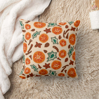 Mulled Wine Spices Orange Cinnamon Cream Pillow