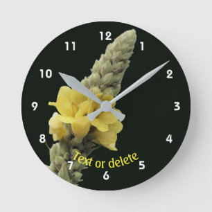 Mullein Flower Personalised Round Clock