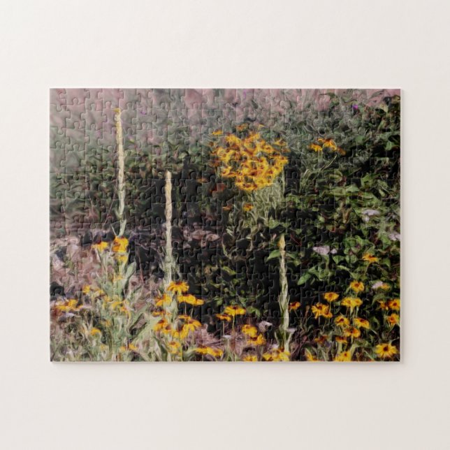 Mulleins Black Eyed Susan Flower Art Jigsaw Puzzle (Horizontal)