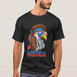 Mullet Eagle American Flag Usa Bird 4th Of July Me T-Shirt