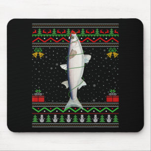 Mullet Fish Lover Matching Ugly Mullet Christmas T Mouse Pad