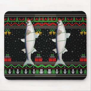 Mullet Fish Lover Matching Ugly Mullet Christmas T Mouse Pad
