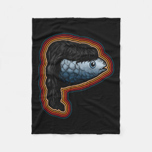 Mullet Fish With Mullet Funny Fishing Fleece Blanket