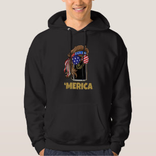 Mullet Haircut Beer Can Usa Flag Patriotic 4th Of Hoodie