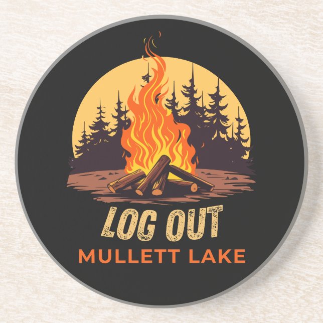 Mullett Lake Michigan Campfire Coaster (Front)