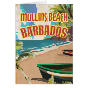 Mullins Beach Bay Barbados travel poster.