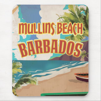 Mullins Beach Bay Barbados travel poster. Mouse Pad