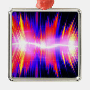Mullticolored Abstract Audio Waveform Metal Ornament