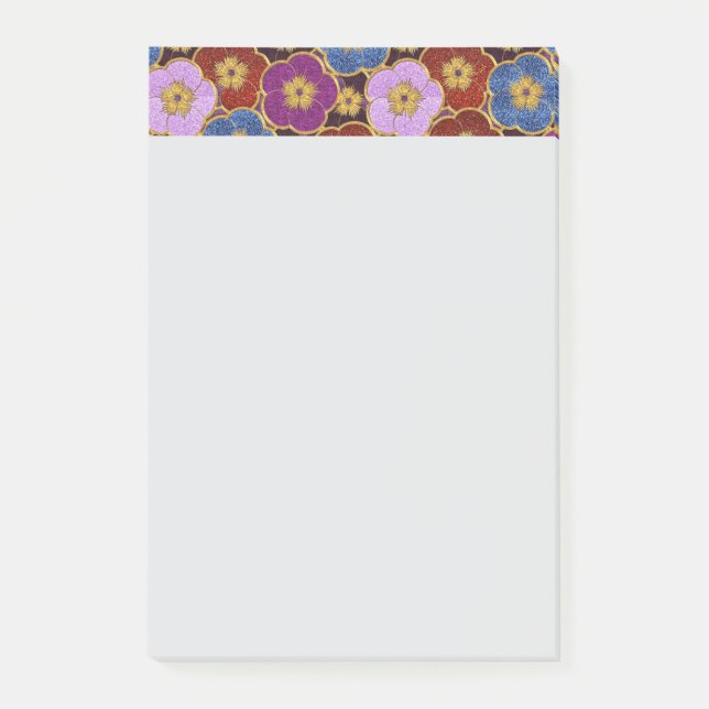 Mult-Coloured Flowers Pattern Post-it Notes (Front)