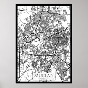 Multan Pakistan City Map Poster