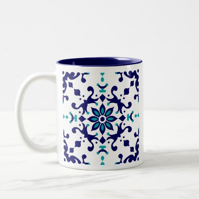 Multani Blue Pottery  Two-Tone Coffee Mug (Left)