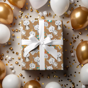 Multcolor Fox Cartoon Wrapping Paper