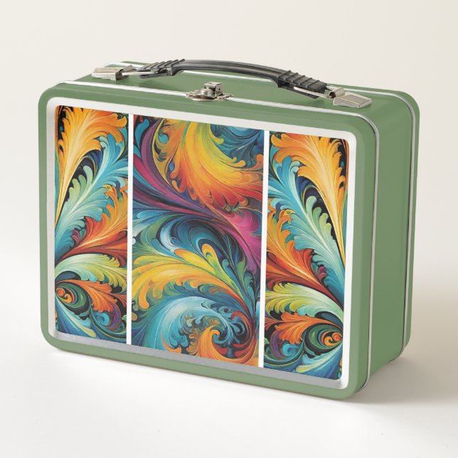 Multi Abstract  Metal Lunch Box (Front)