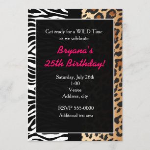 Multi Animal Print Cheetah Leopard Zebra Invite
