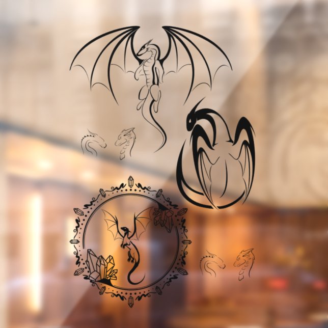 Multi Black and White Bold Dragon Outlines (Sheet 2)