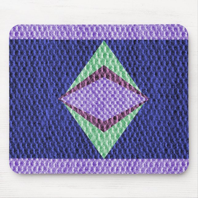 Multi blue Colour Texture Crochet Mouse Pad (Front)