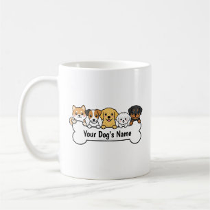Multi-Breed Cute Puppy Group Personalised Dog Coffee Mug