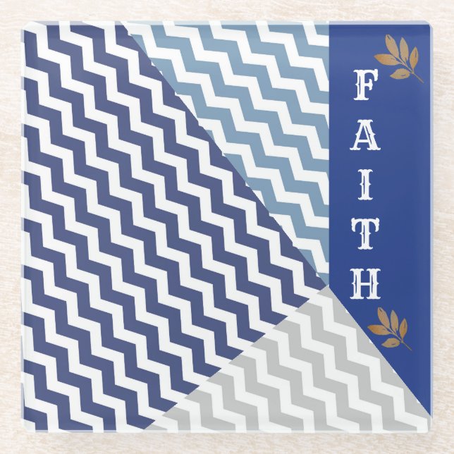 Multi-Chevron Colour "Faith" Coaster (Front)