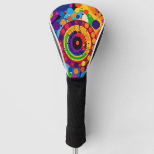 Multi-Color Abstract Circle Pattern, Vibrant Golf Head Cover