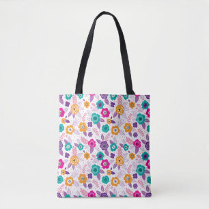 multi color Beautiful elegant flower pattern Tote Bag